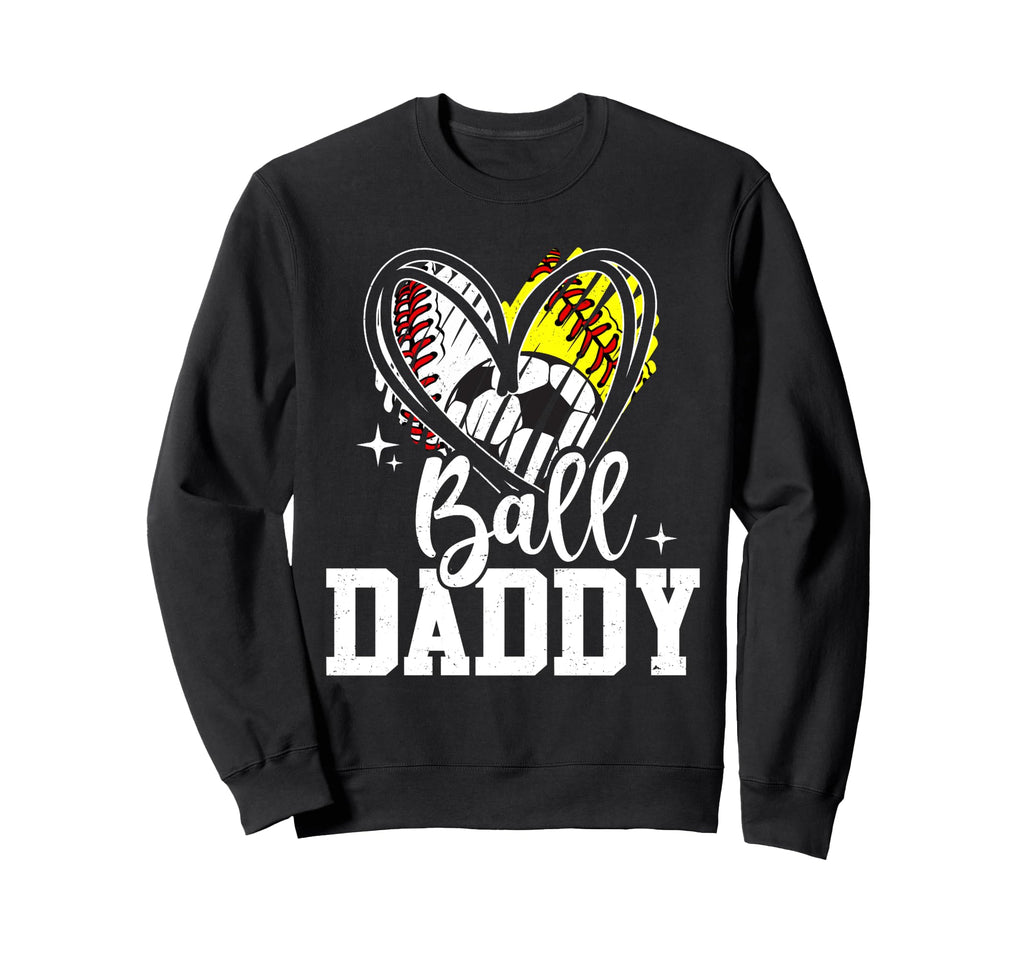 Ball Daddy Baseball Softball Sweatshirt - Minimalist Print for Adults