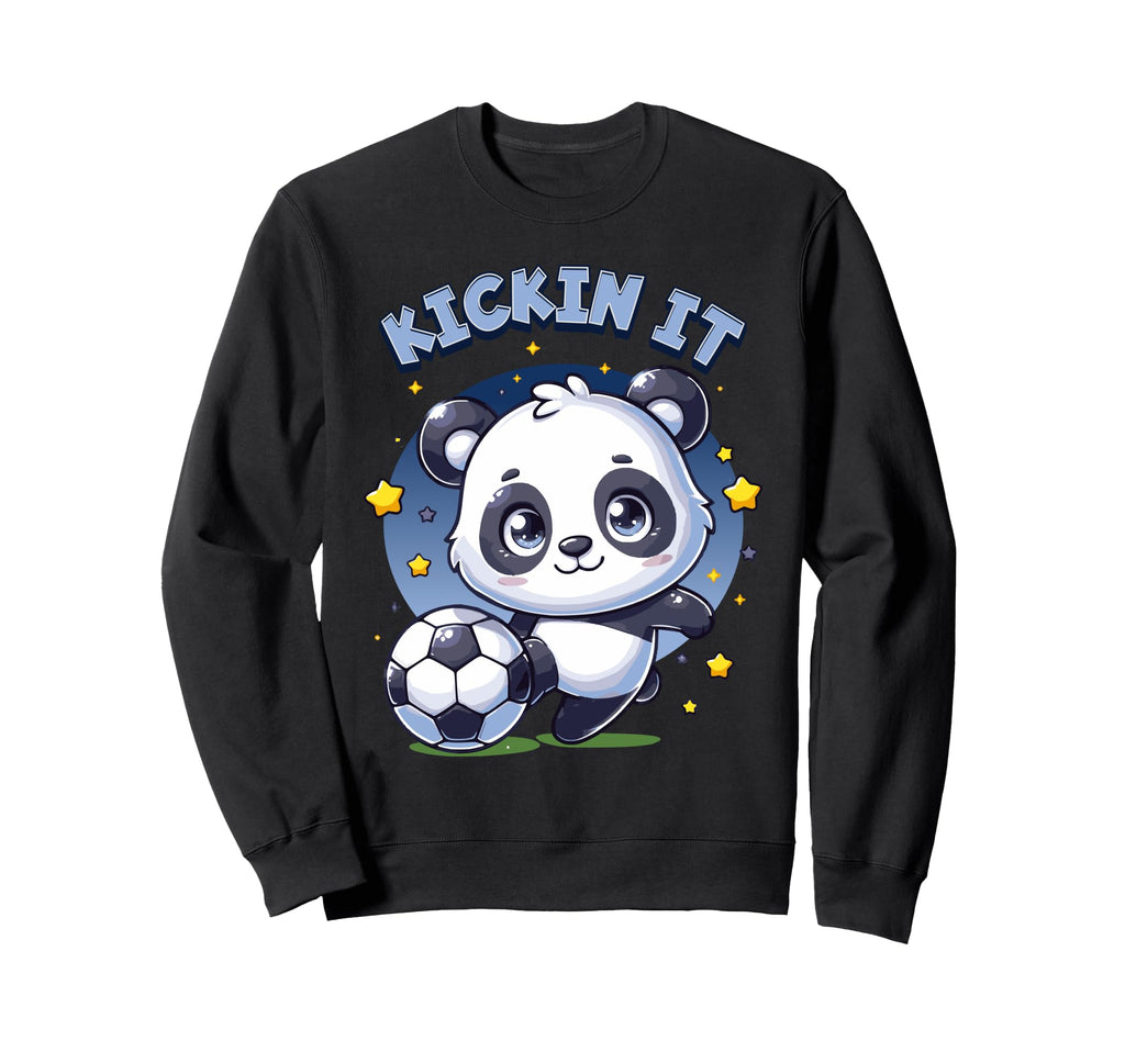 Kickin It Soccer Player Panda Ball Sweatshirt - Novelty Apparel Unisex