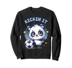Kickin It Soccer Player Panda Ball Sweatshirt - Novelty Apparel Unisex