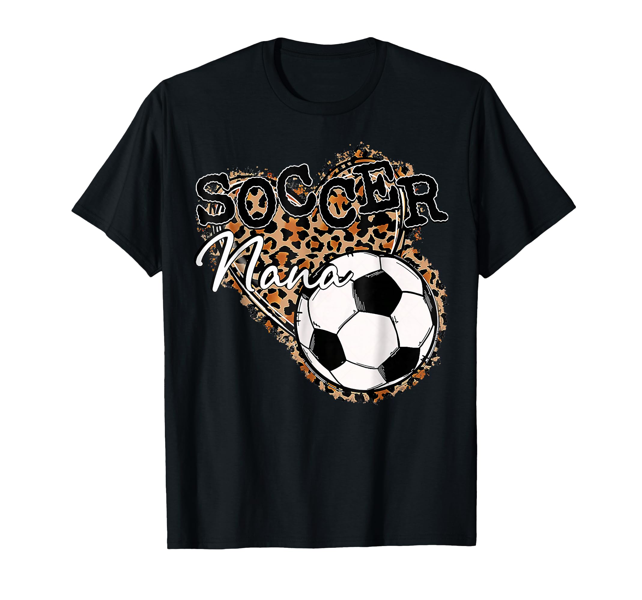 Soccer Nana Leopard Mothers Day T-Shirt - Fun Novelty Design for Adults