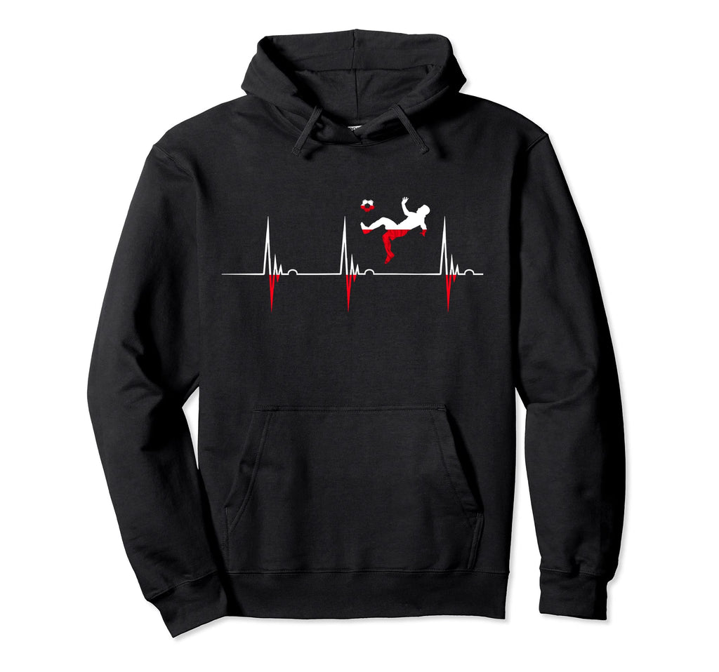 Poland Heartbeat Ekg Pulse Polish Hoodie - Fun Novelty Design Men Women