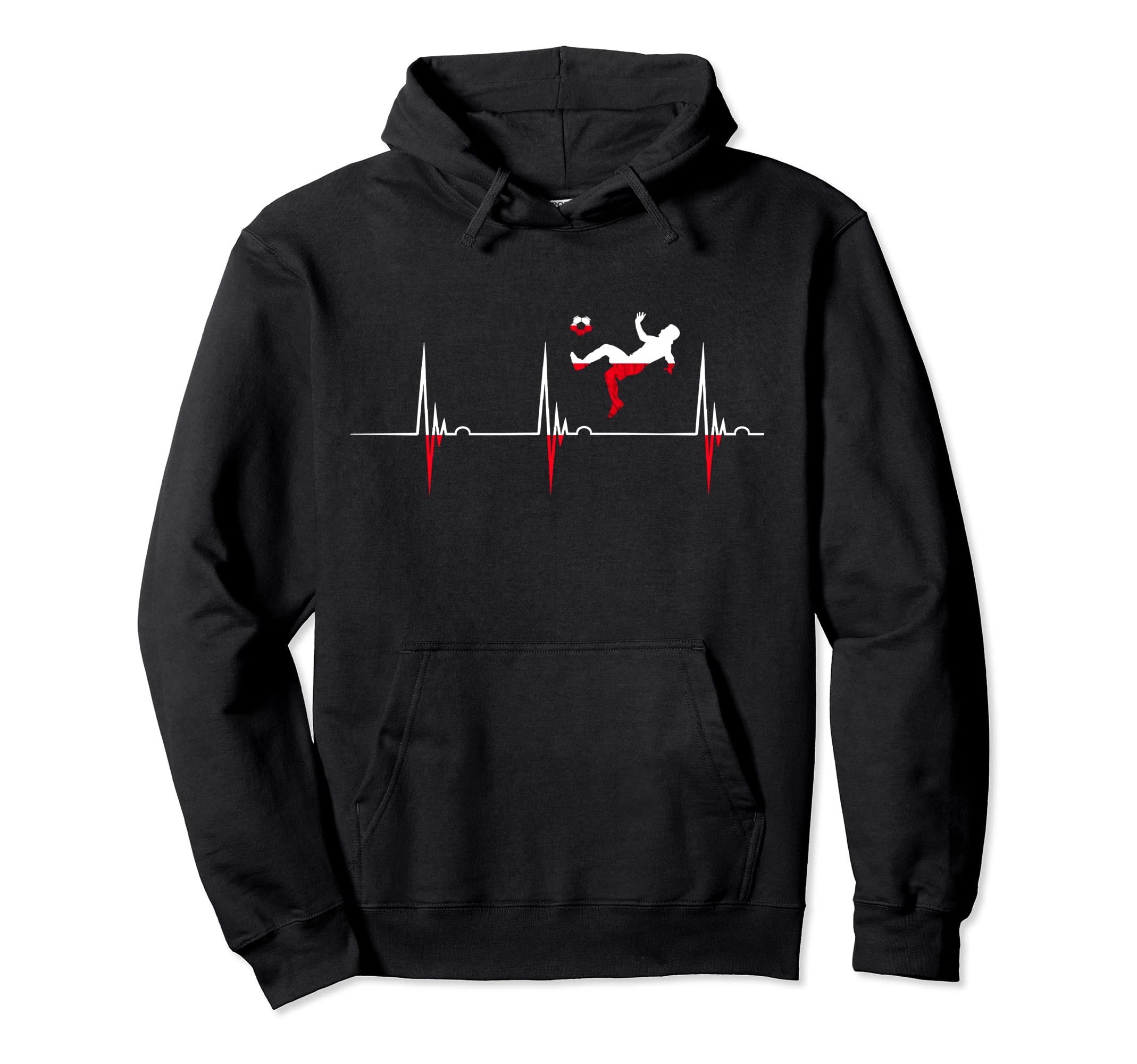 Poland Heartbeat Ekg Pulse Polish Hoodie - Fun Novelty Design Men Women