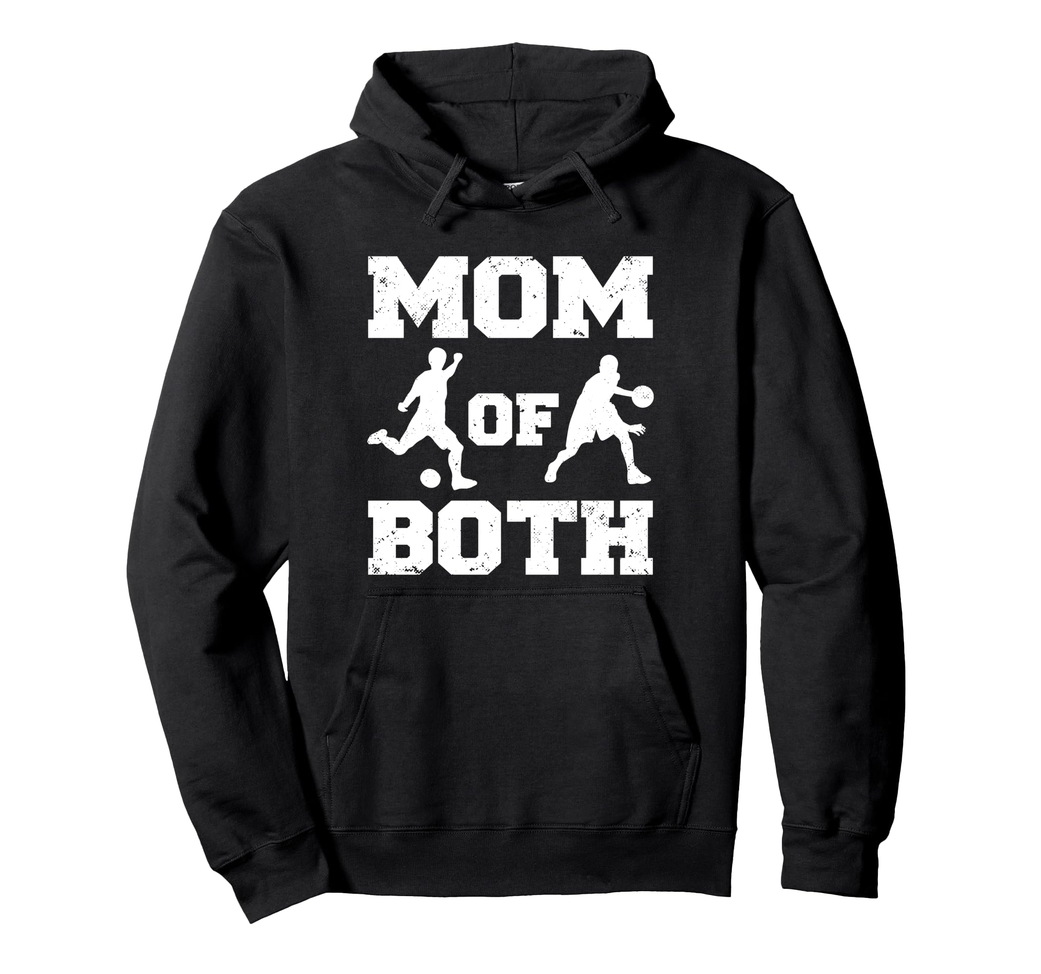 Mom Both Funny Soccer Basketball Mom Hoodie - Minimalist Print Men Women
