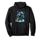 Monkey Ice Hockey Player Hockey Stick Hoodie - Graphic Print Men Women