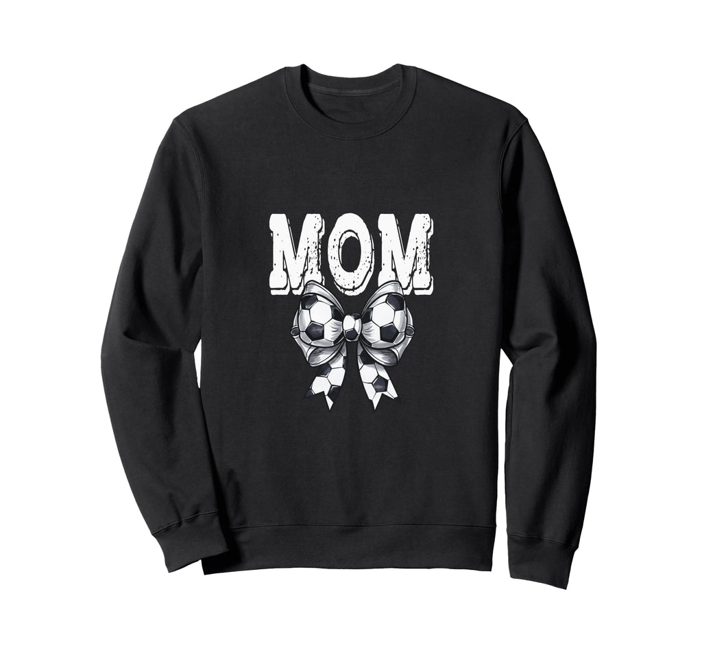 Coquette Soccer Bow Mom Sister Sweatshirt - Minimalist Print for Adults