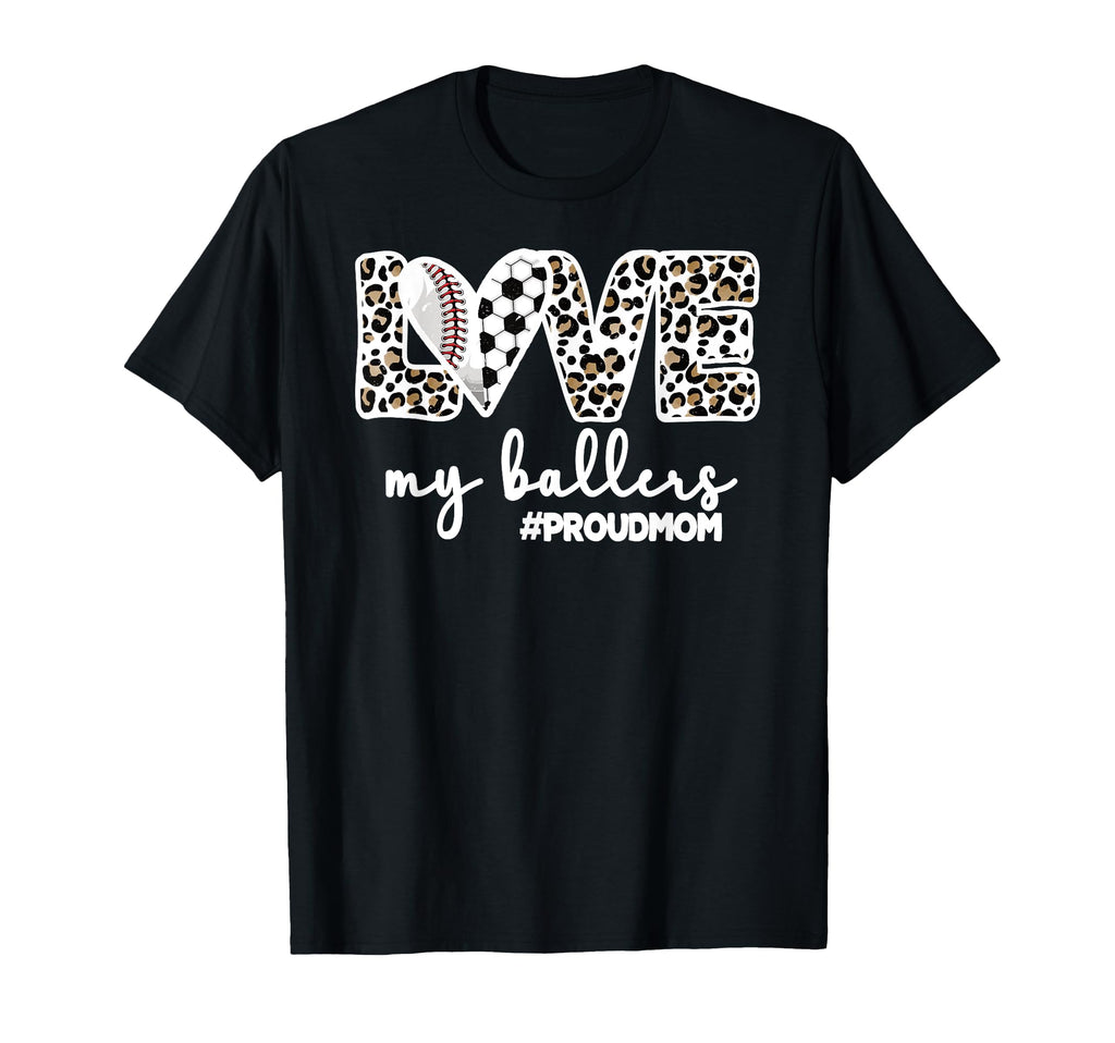 Proud Baller Mom Soccer Baseball Player T-Shirt - Minimalist Print Unisex