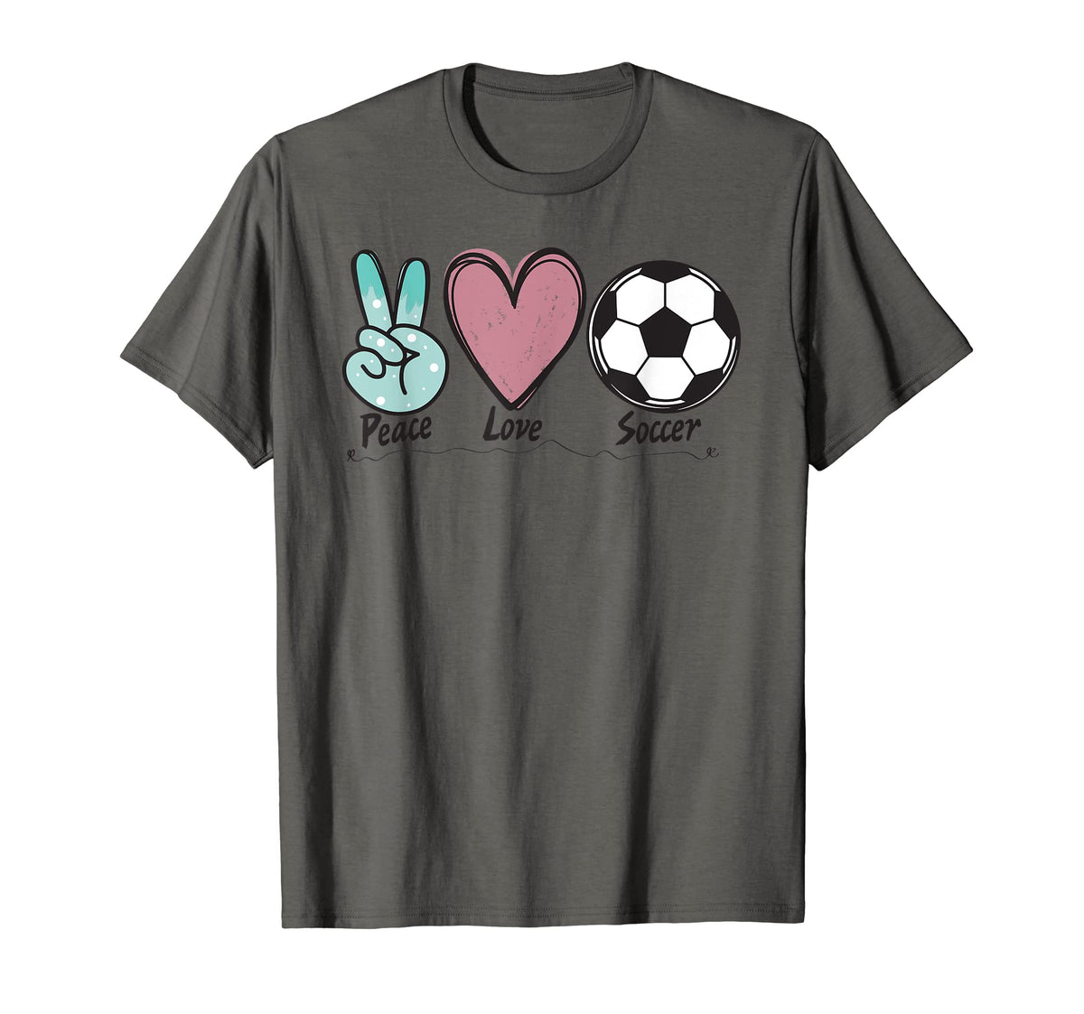 Peace Love Soccer Soccer Lover T-Shirt - Streetwear Style Men Women