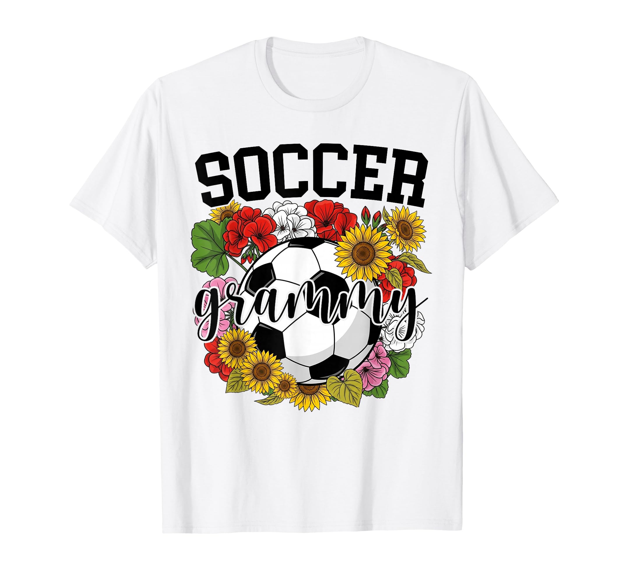 Soccer Grammy Flower Mothers Day T-Shirt - Novelty Apparel Men Women