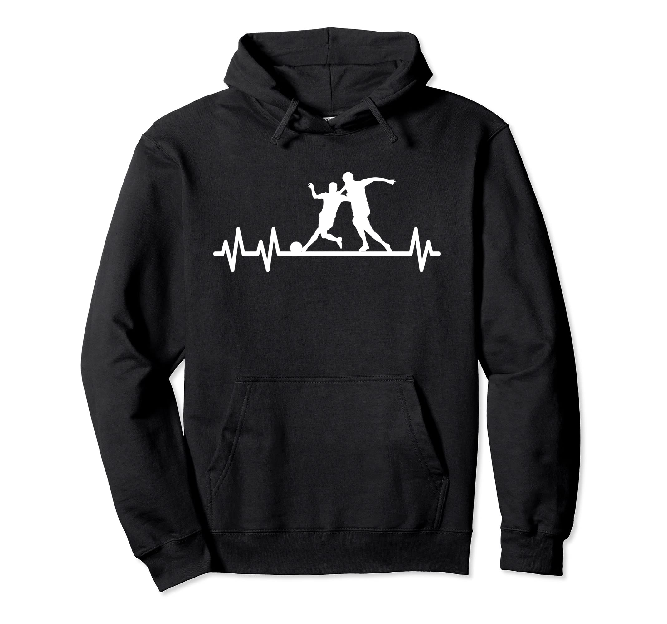 Soccer Pulse Heartbeat Heart Rate Soccer Hoodie - Trendy Graphic Men Women