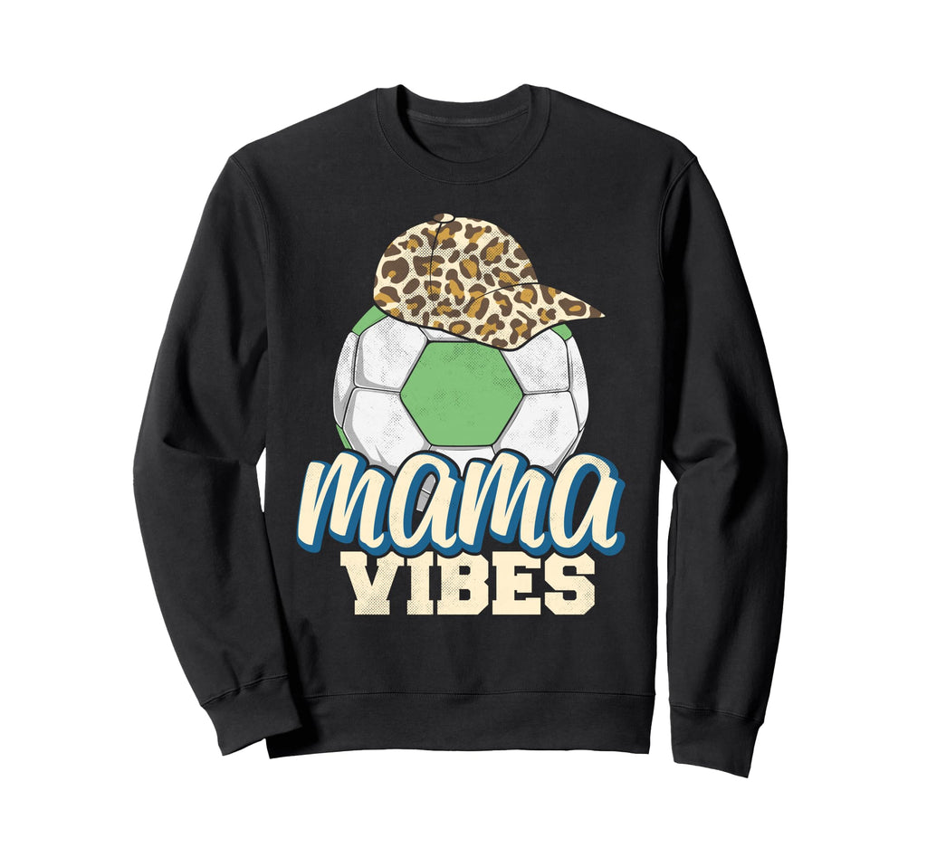 Mama Vibes Soccer Mothers Day Sweatshirt - Minimalist Print for Adults