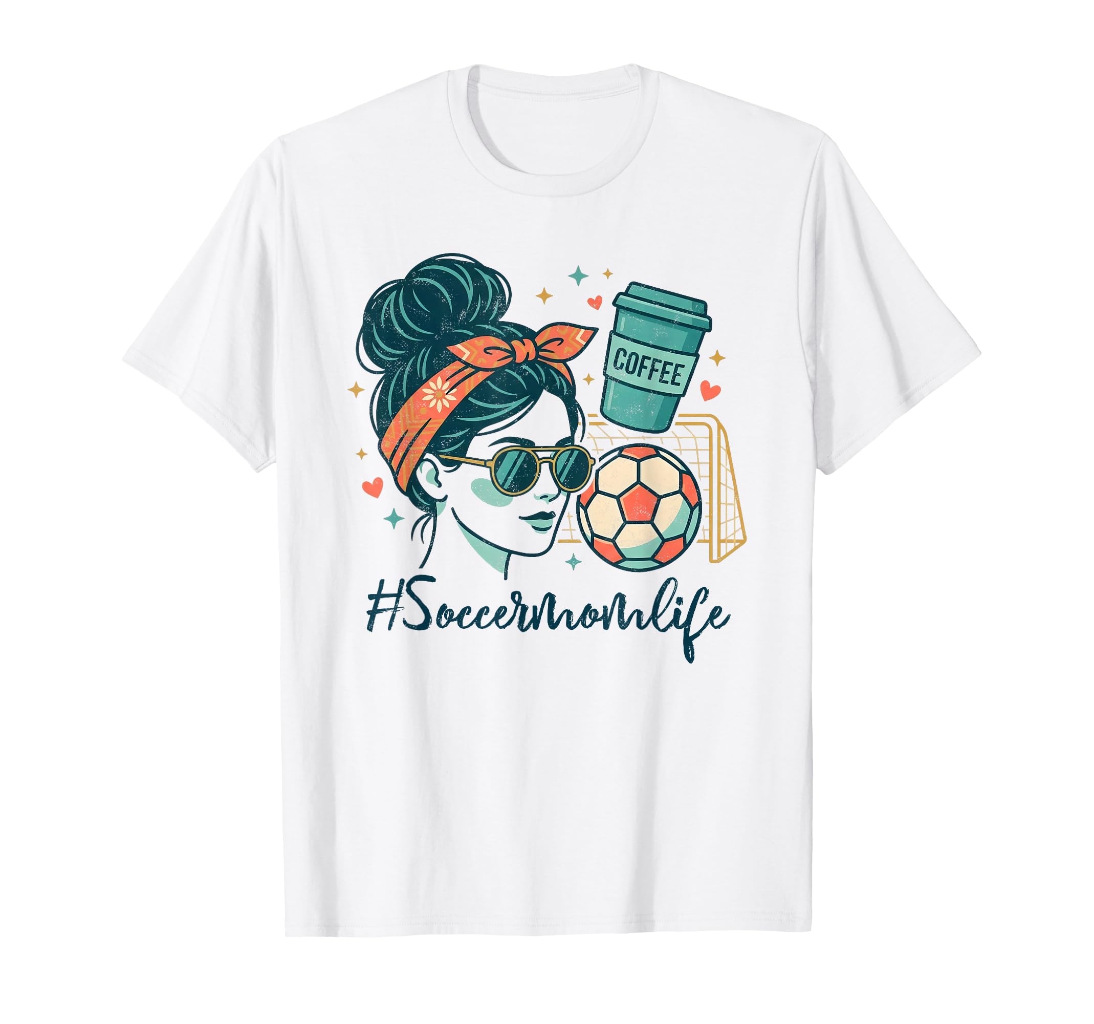 Soccer Mom Life Coffee Lover Messy T-Shirt - Custom Art Print for Adults