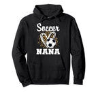 Soccer Nana Leopard Heart Grandma Hoodie - Minimalist Print Men Women