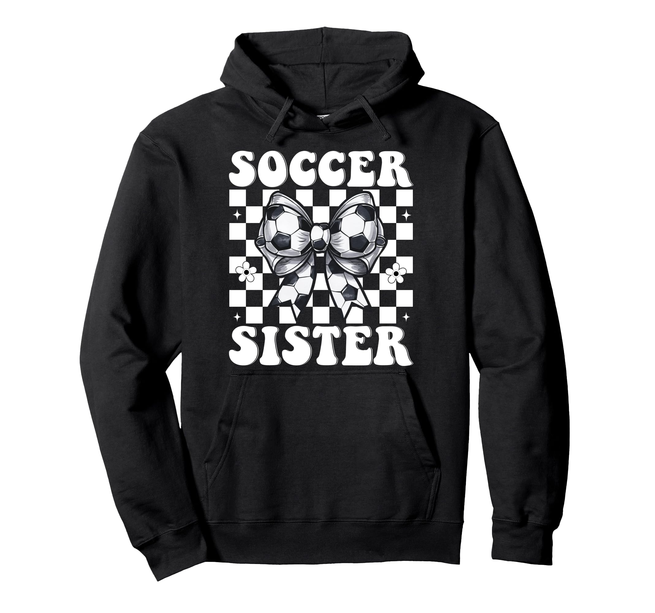 Soccer Sister Soccer Coquette Bow Hoodie - Trendy Graphic Men Women