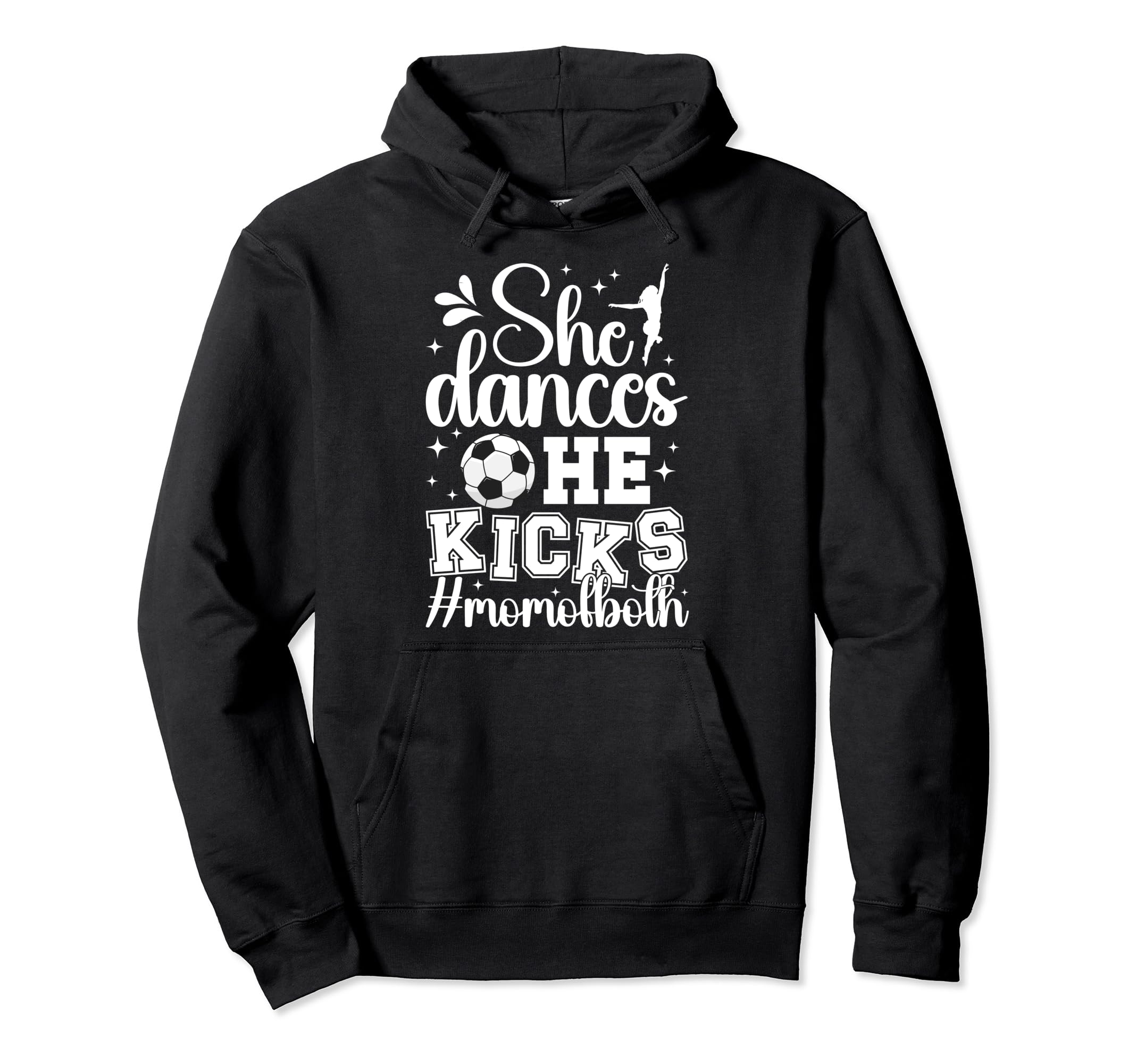 She Dances He Kicks Mom Both Dance Hoodie - Minimalist Print for Adults
