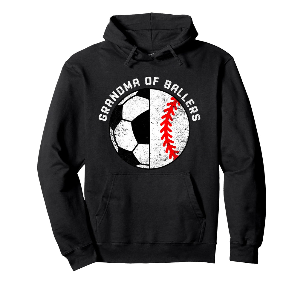 Grandma Ballers Funny Soccer Baseball Hoodie - Novelty Apparel Men Women
