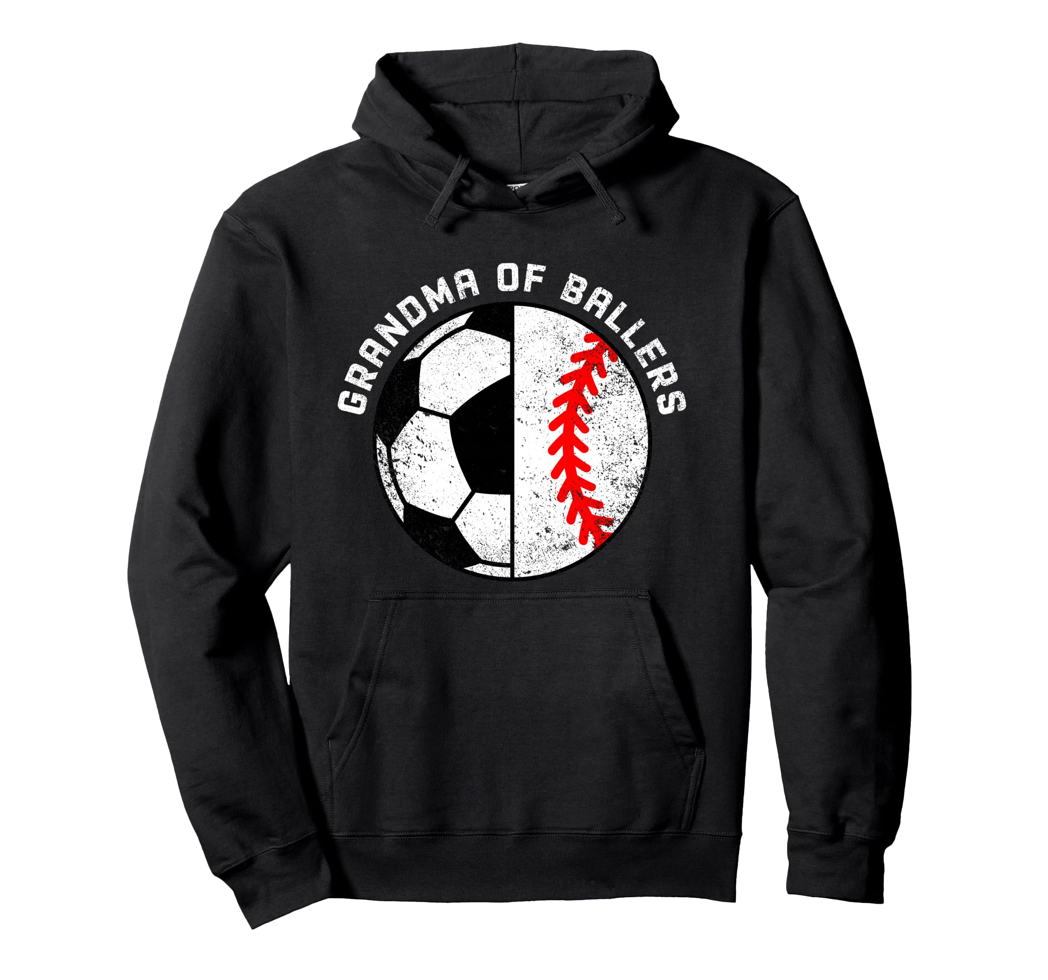 Grandma Ballers Funny Soccer Baseball Hoodie - Novelty Apparel Men Women