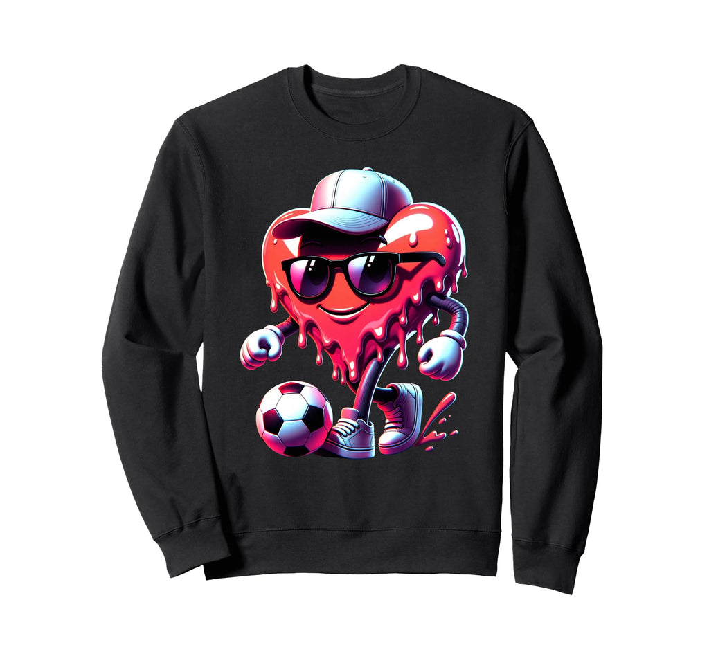 Valentine Soccer Heart Drip Sport Sweatshirt - Aesthetic Graphic Men Women