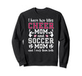Cheer And Soccer Mom Soccer Player Sweatshirt - Novelty Apparel for Adults