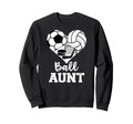 Ball Aunt Heart Funny Soccer Sweatshirt - Fun Novelty Design Men Women
