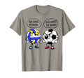 She Loves Me More Volleyball Soccer T-Shirt - Novelty Apparel Unisex