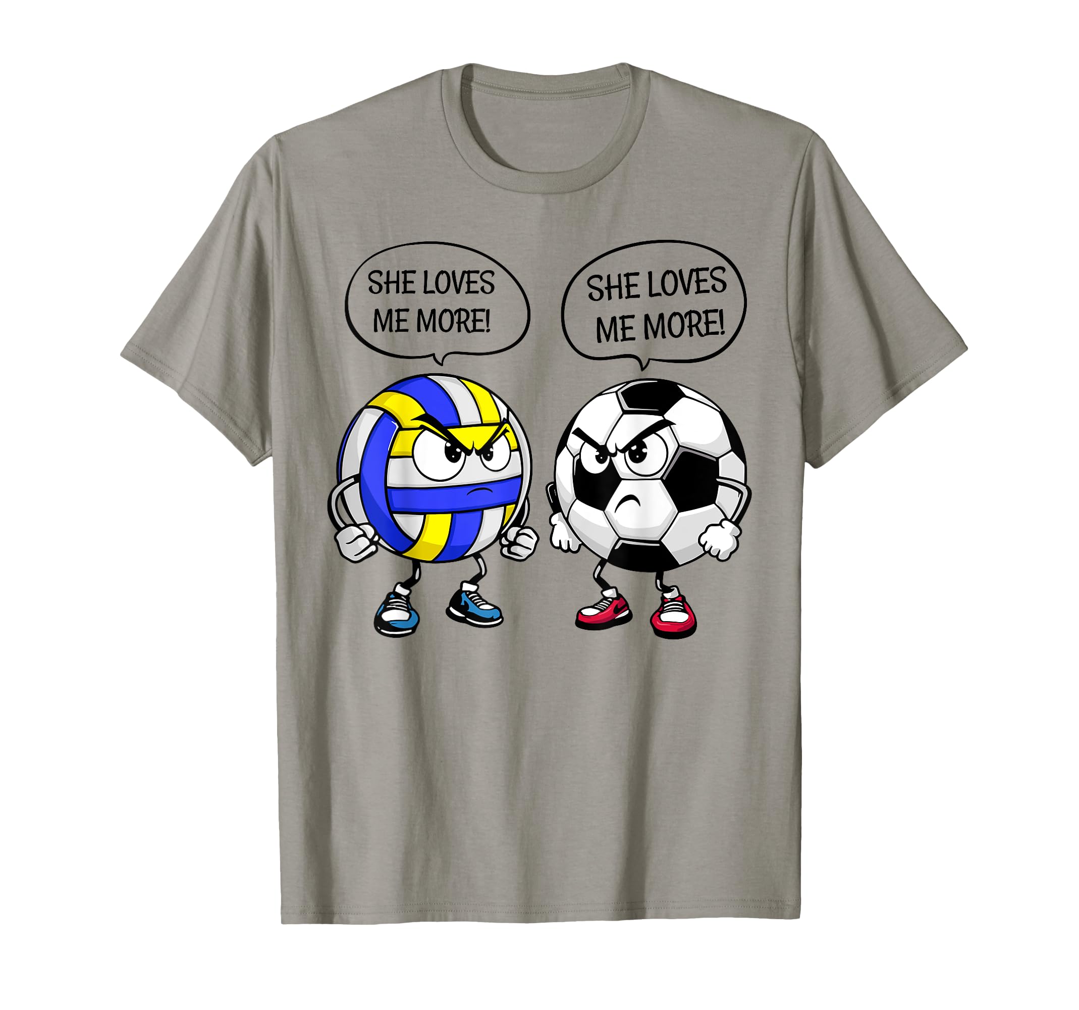 She Loves Me More Volleyball Soccer T-Shirt - Novelty Apparel Unisex