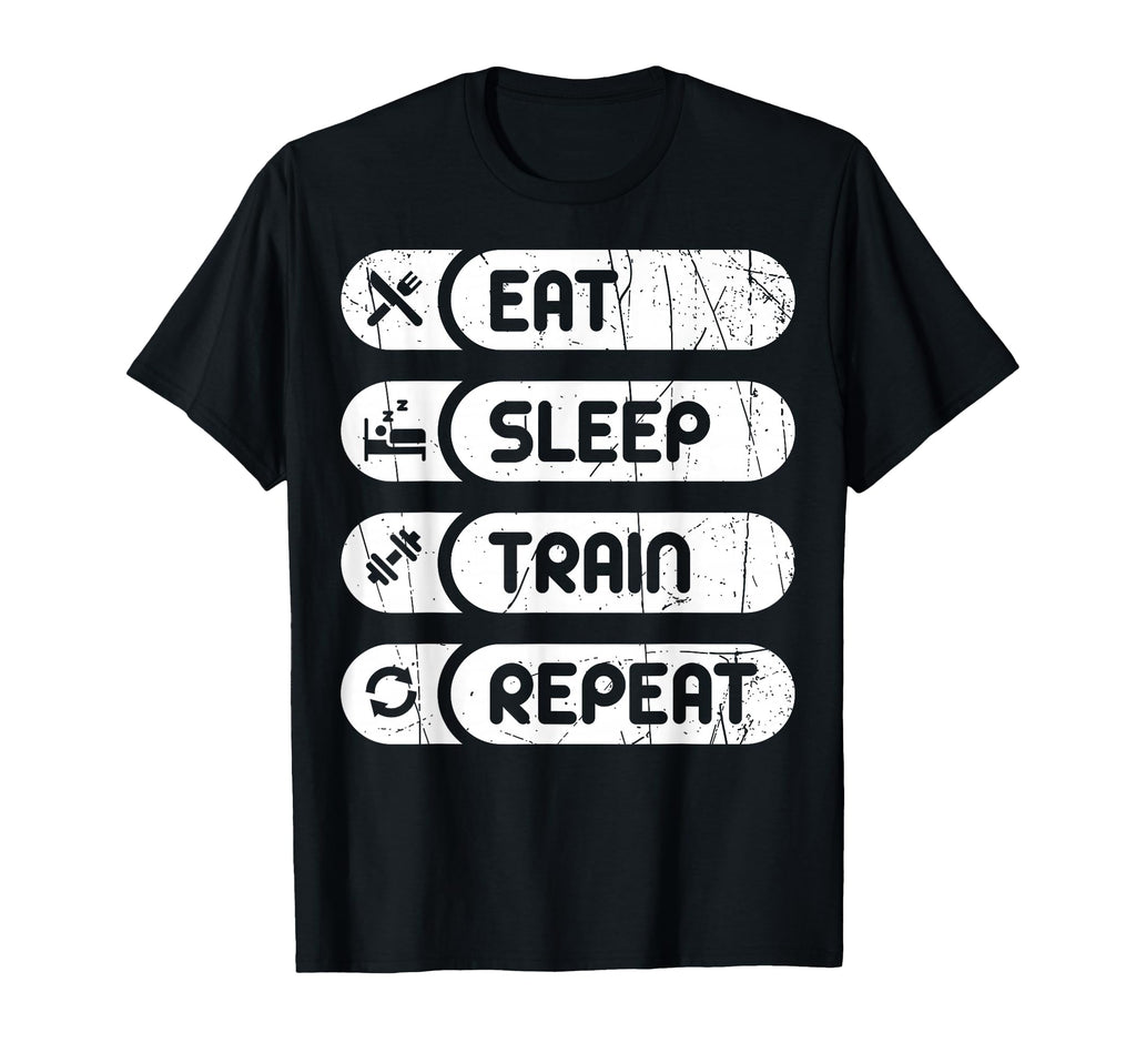 Fitness Enthusiast Eat Sleep Train Sweatshirt - Unique Graphic for Adults