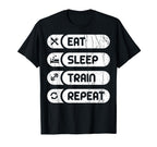Fitness Enthusiast Eat Sleep Train Sweatshirt - Unique Graphic for Adults