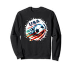 American Flag Soccer Soccer 2024 Sweatshirt - Trendy Graphic for Adults