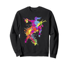 Soccer Paint Splash Womens Soccer Sweatshirt - Novelty Apparel Unisex