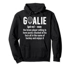 Ice Hockey Goalie Ice Hockey Hoodie - Minimalist Print Men Women