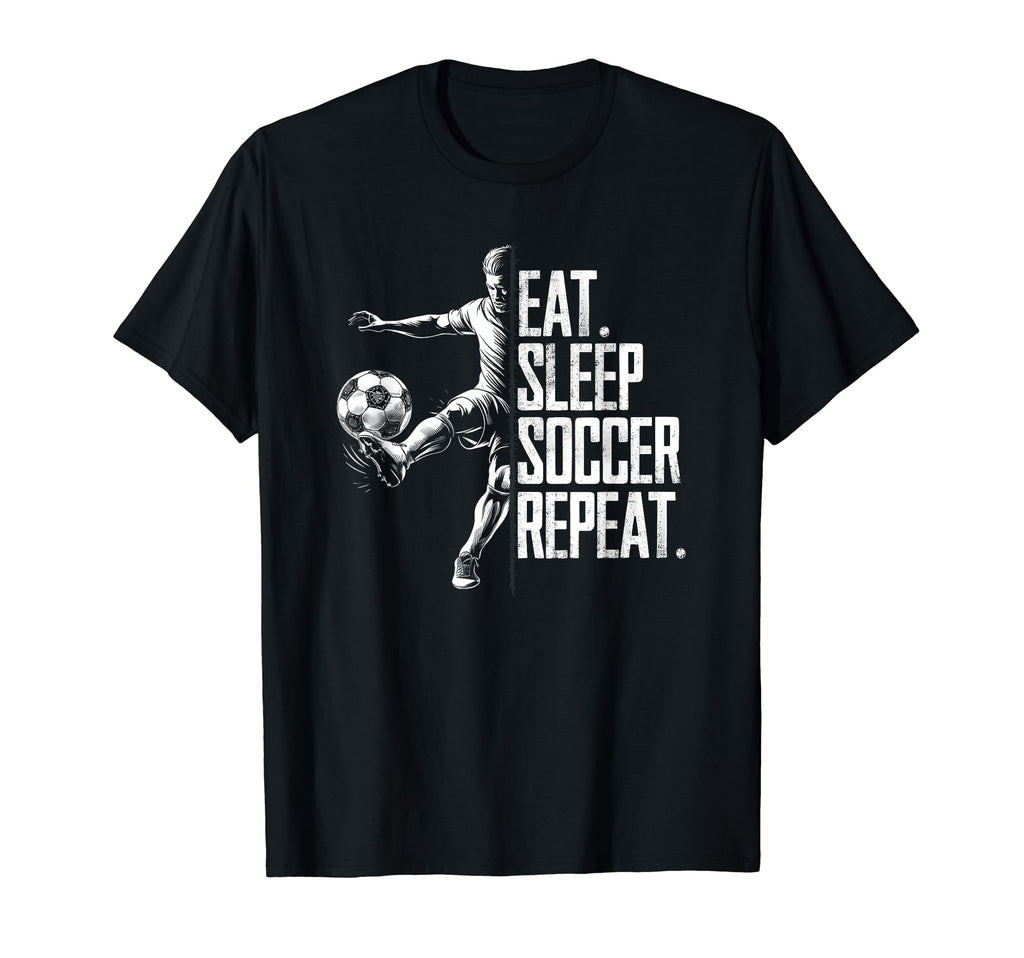 Eat Sleep Soccer Repeat Athletic T-Shirt - Streetwear Style for Adults