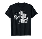 Eat Sleep Soccer Repeat Athletic T-Shirt - Streetwear Style for Adults
