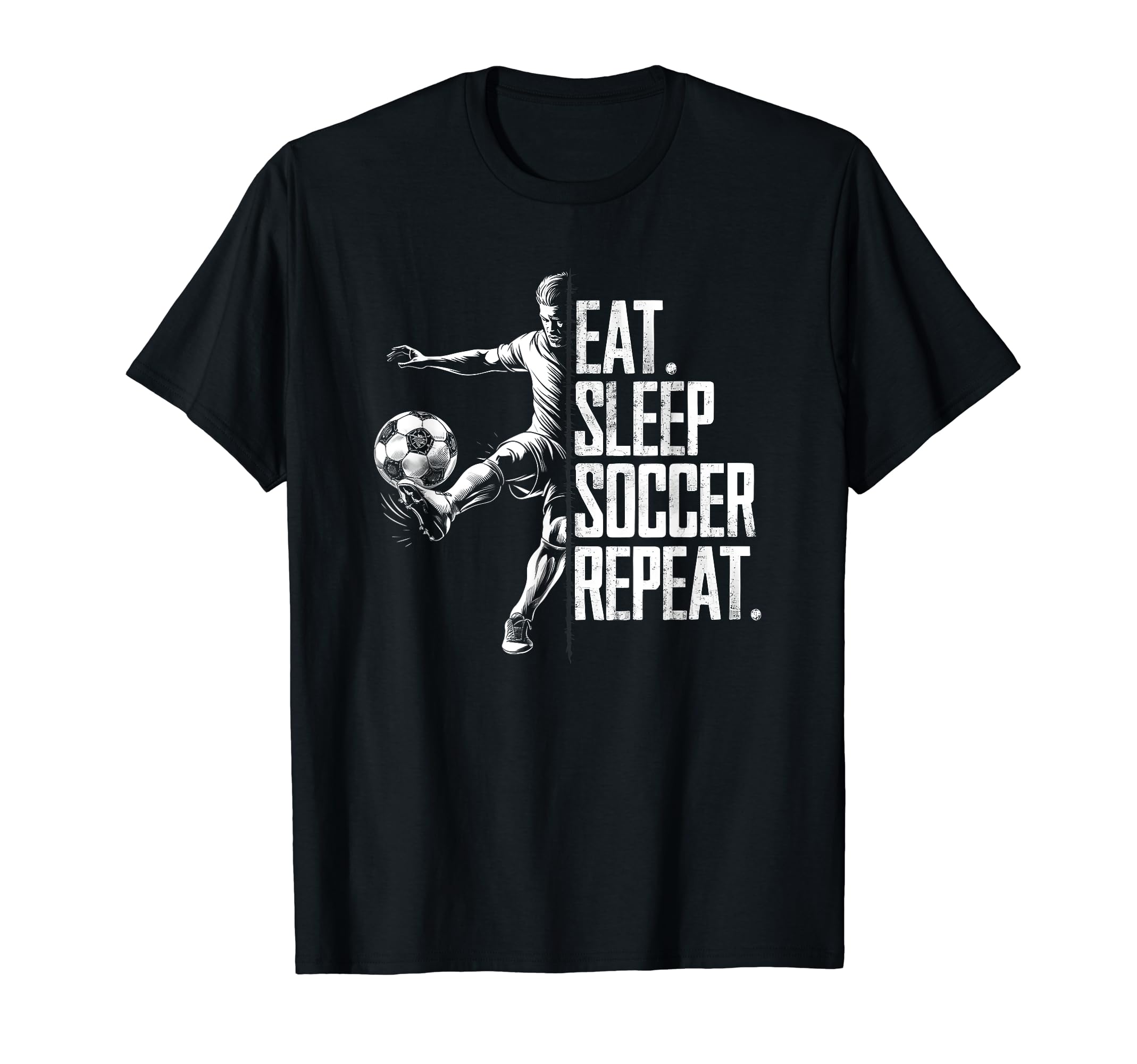 Eat Sleep Soccer Repeat Athletic T-Shirt - Streetwear Style for Adults