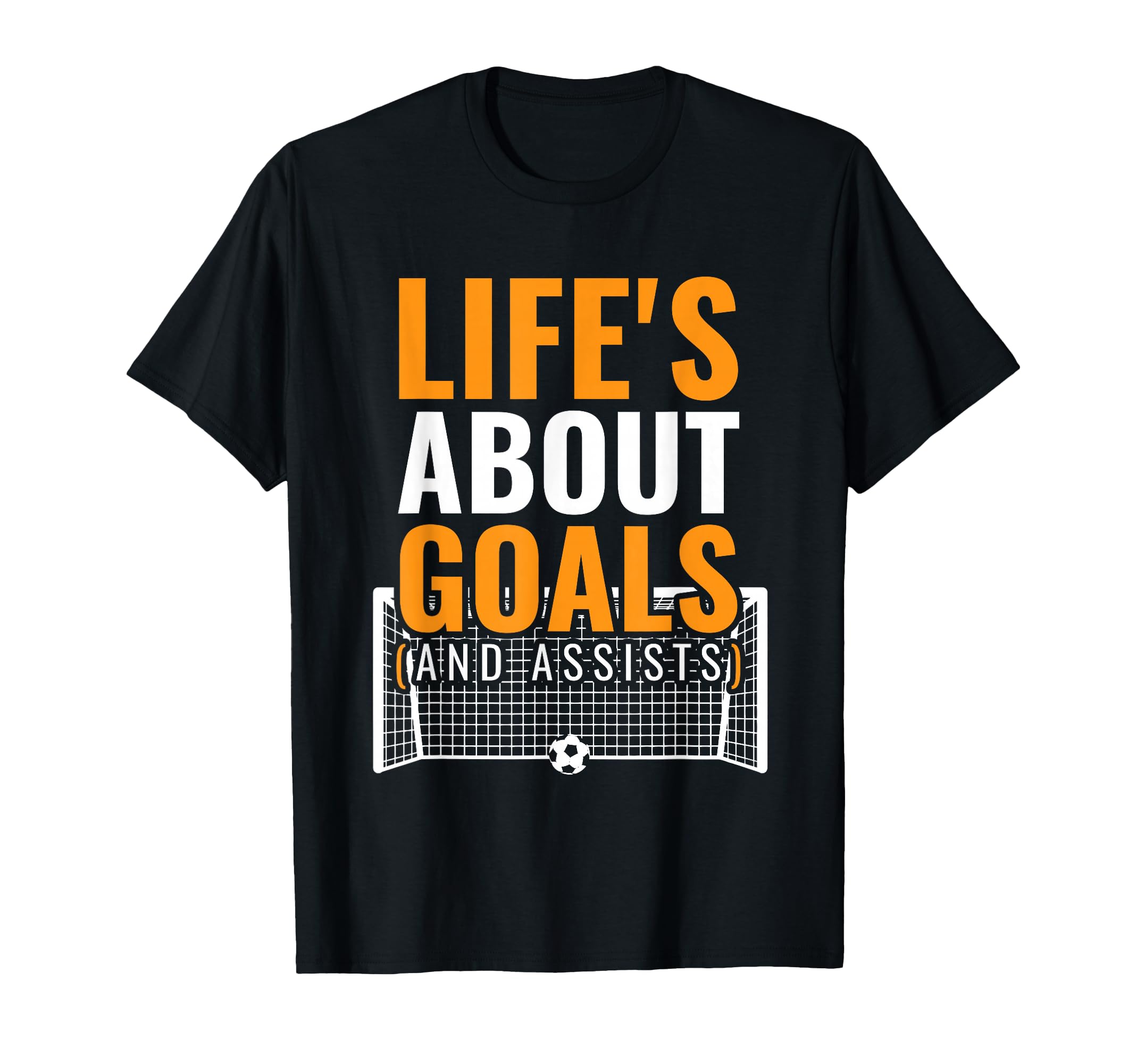 Lifes About Goals And Assists Goal Net T-Shirt - Unique Graphic for Adults