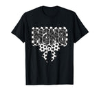 Mono Checkred Soccer Mama Bow White T-Shirt - Graphic Print Men Women