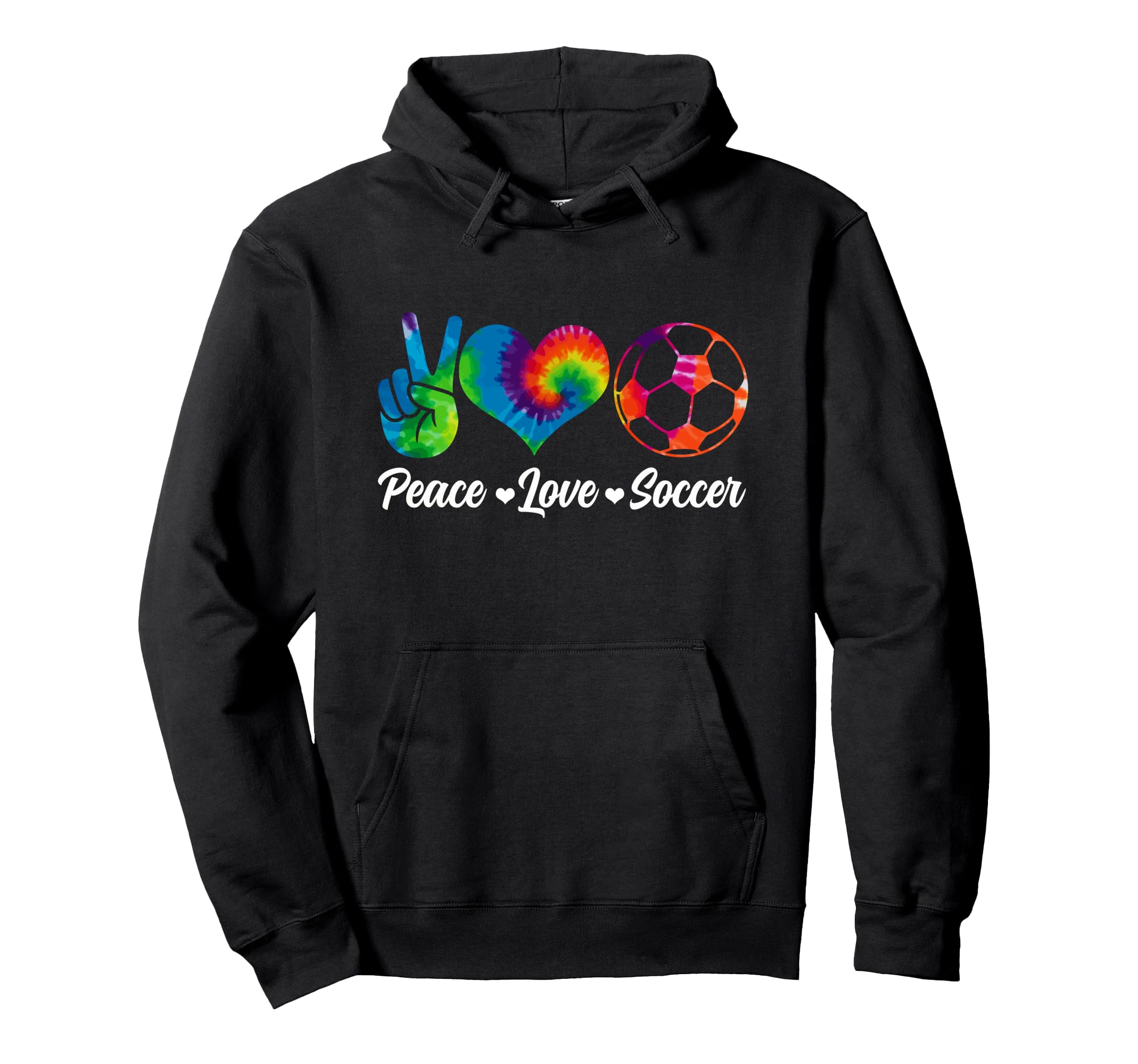 Soccer Tie Dye Peace Love Soccer Hoodie - Custom Art Print for Adults