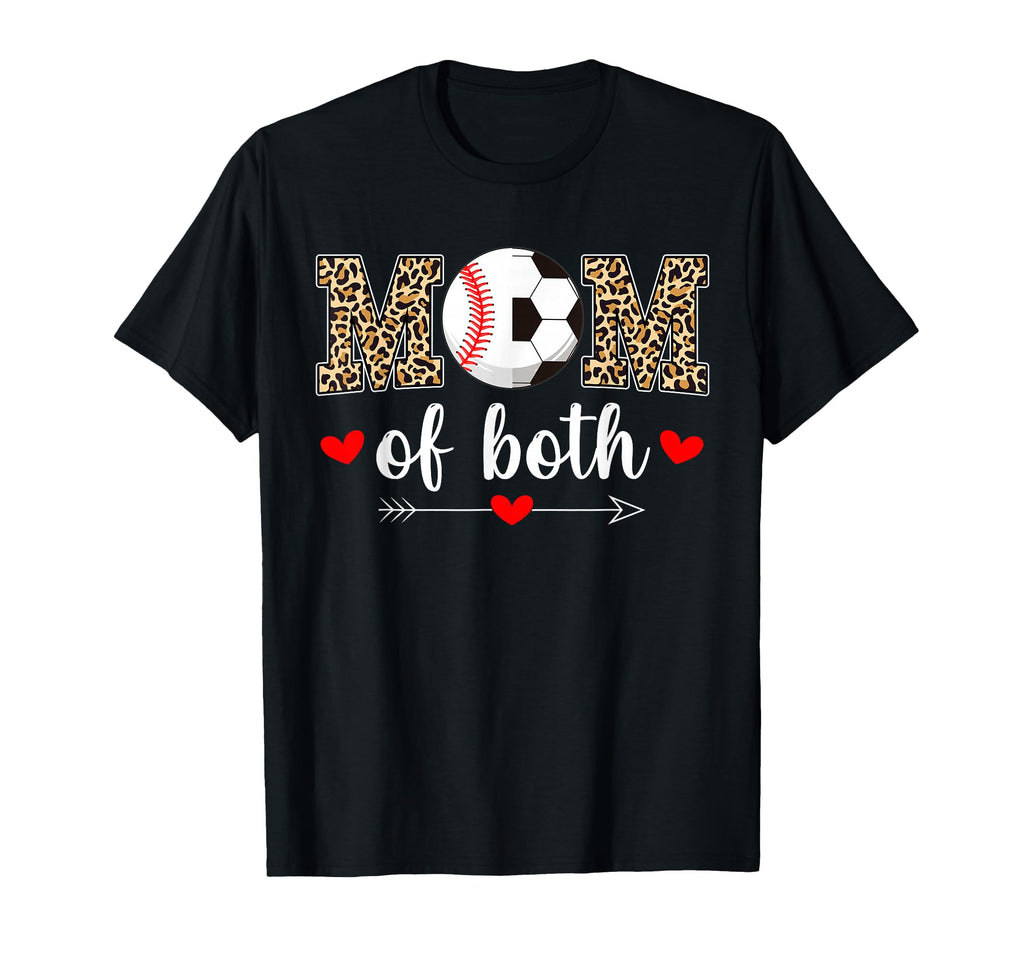 Mom Both Baseball Soccer Mama T-Shirt - Casual Everyday Wear Unisex