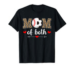 Mom Both Baseball Soccer Mama T-Shirt - Casual Everyday Wear Unisex