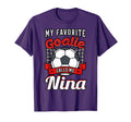 My Favorite Goalie Calls Me Nina Soccer T-Shirt - Unique Graphic Unisex