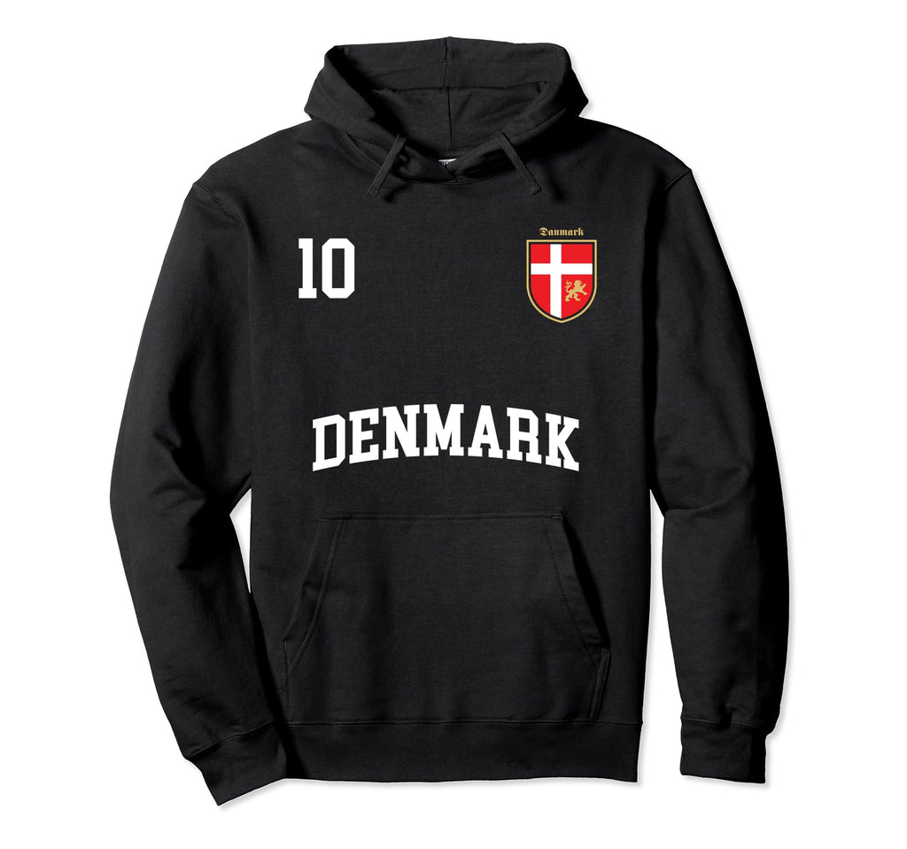 Denmark Soccer No 10 Danish Flag Team Hoodie - Unique Graphic for Adults