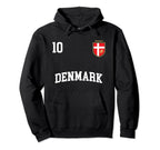 Denmark Soccer No 10 Danish Flag Team Hoodie - Unique Graphic for Adults