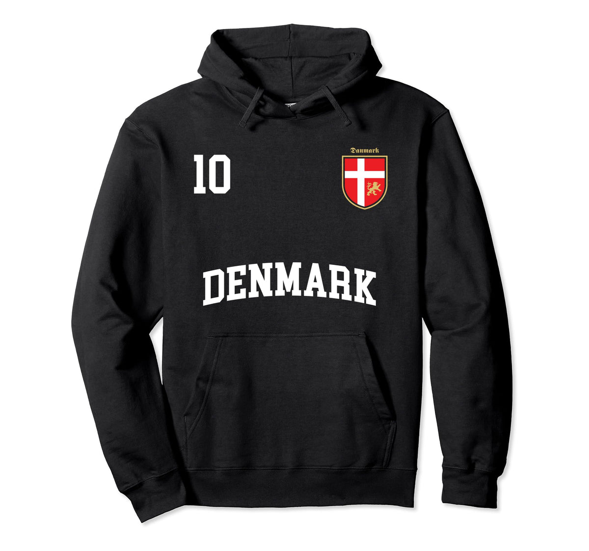 Denmark Soccer No 10 Danish Flag Team Hoodie - Unique Graphic for Adults