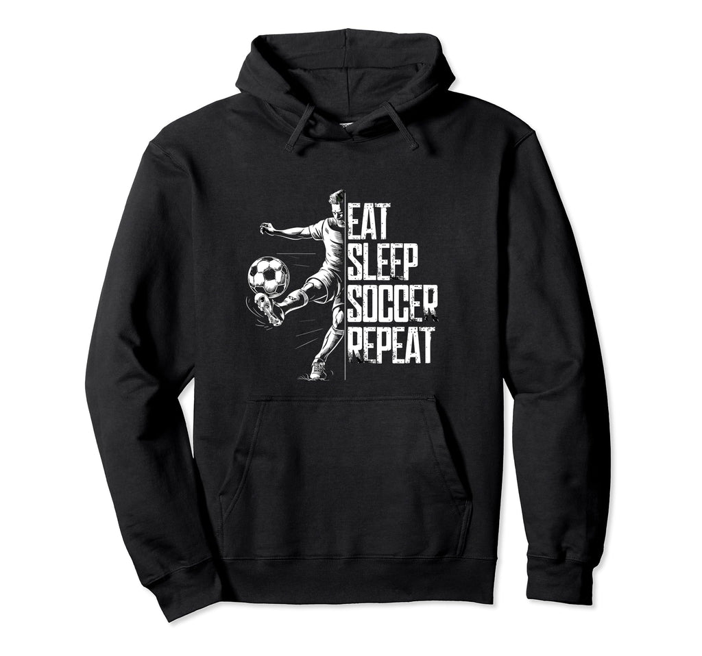 Eat Sleep Soccer Repeat Soccer Player Hoodie - Graphic Print Men Women