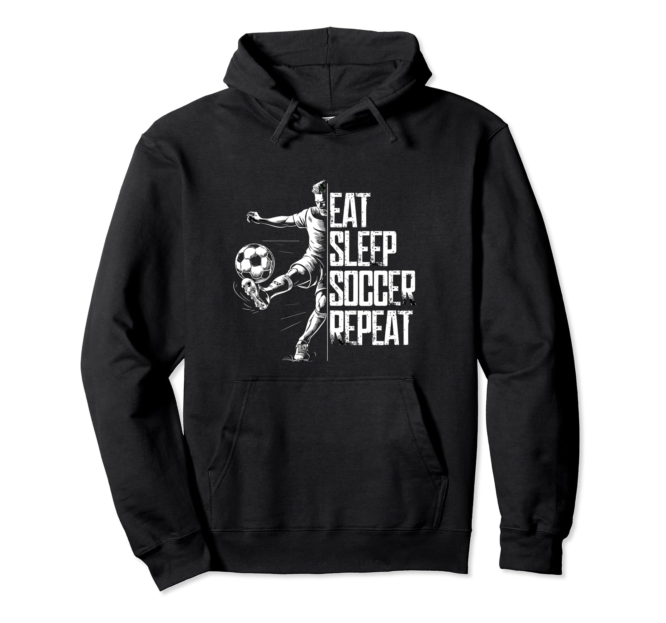 Eat Sleep Soccer Repeat Soccer Player Hoodie - Graphic Print Men Women