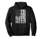 American Distressed Flag Funny Soccer Hoodie - Graphic Print Unisex