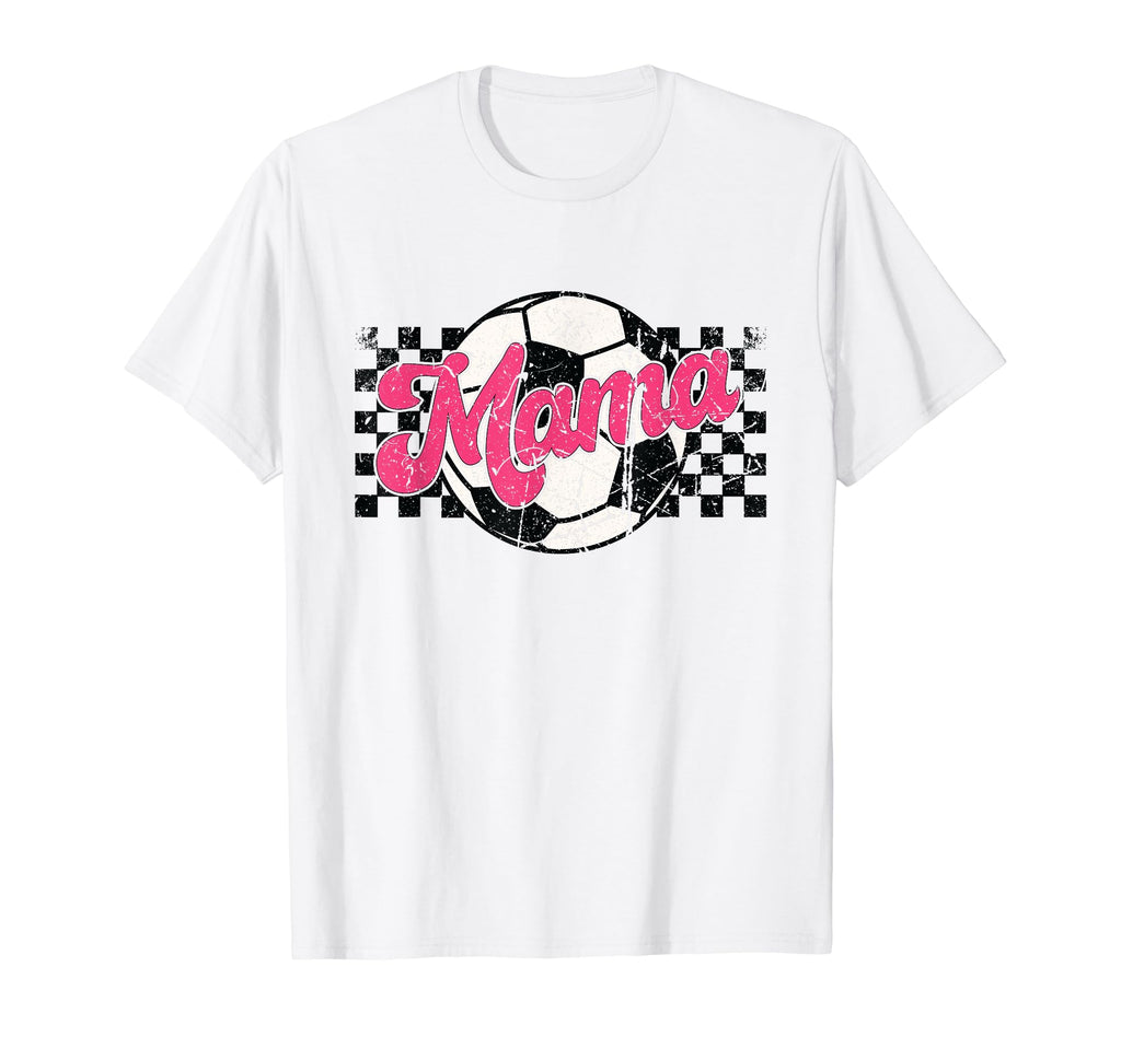 Soccer Mama Checkered Funny Sporty T-Shirt - Custom Art Print Men Women