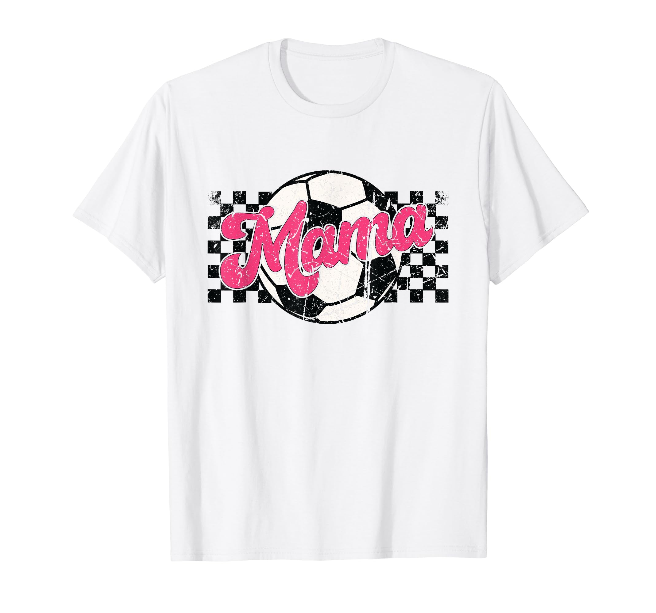Soccer Mama Checkered Funny Sporty T-Shirt - Custom Art Print Men Women