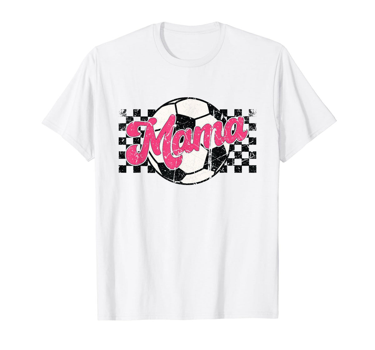Soccer Mama Checkered Funny Sporty T-Shirt - Streetwear Style Unisex