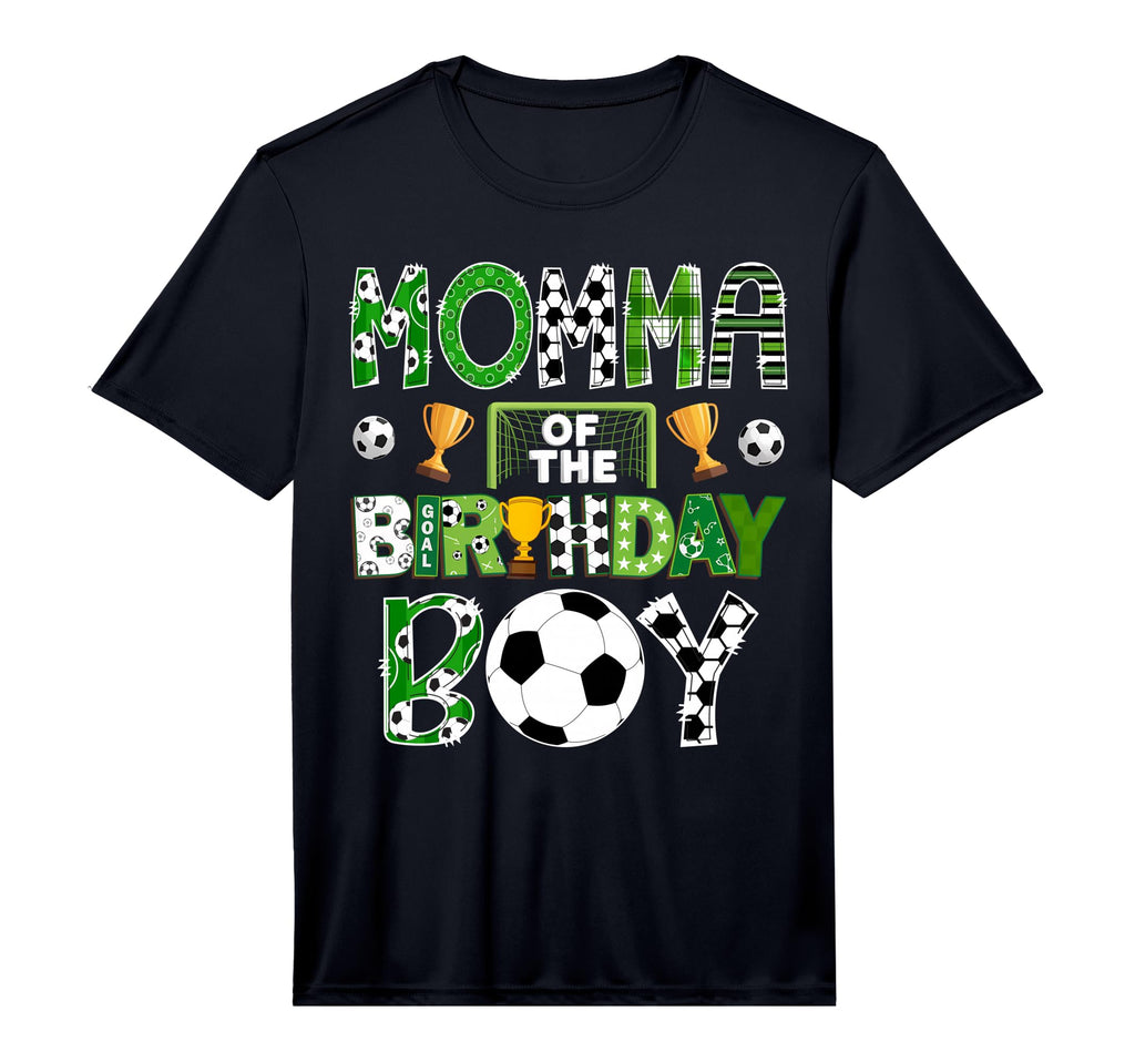 Momma Birthday Soccer Player Game T-Shirt - Casual Everyday Wear Men Women