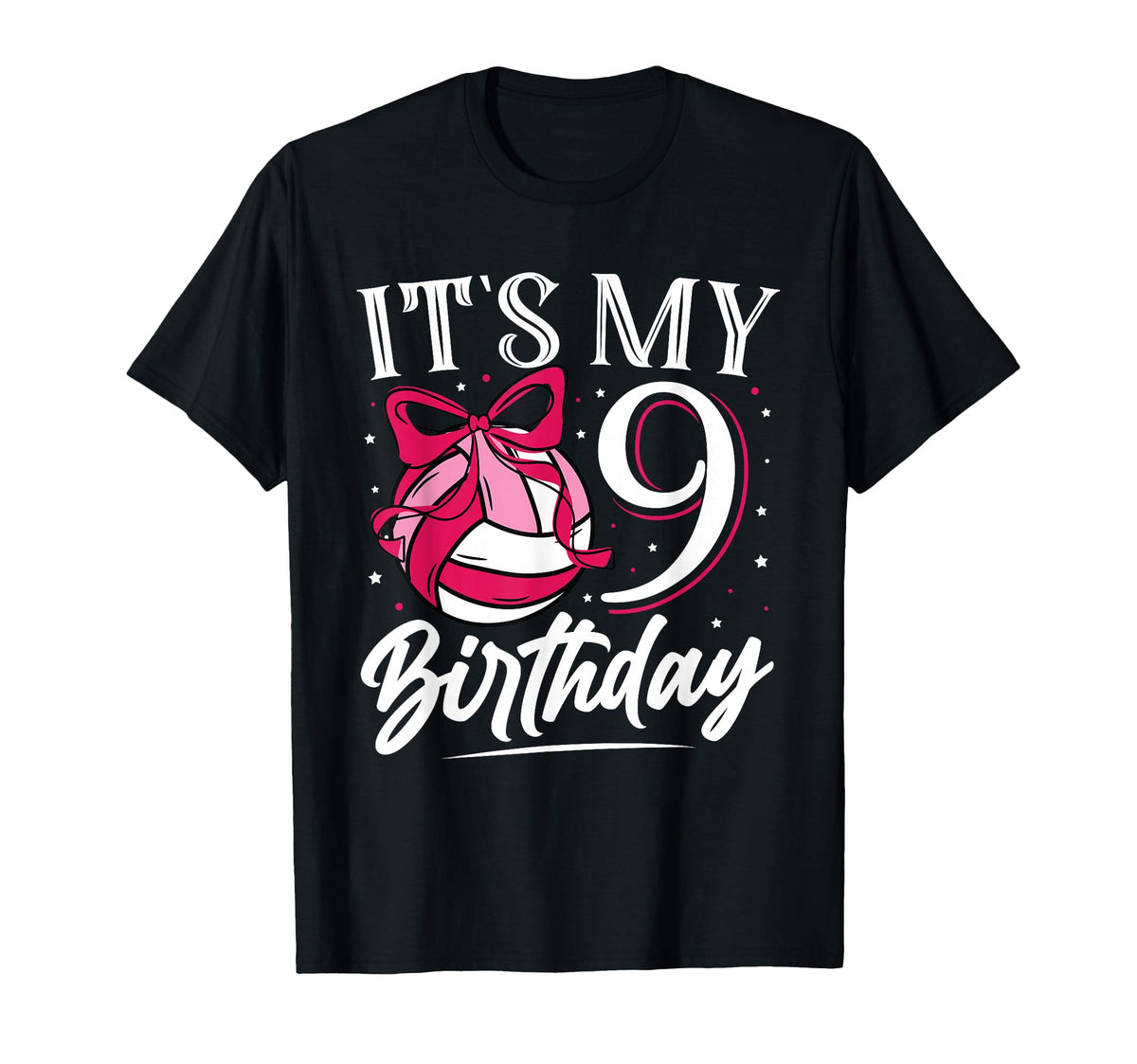 Its My Nine 9Th Birthday Volleyball T-Shirt - Unique Graphic for Adults